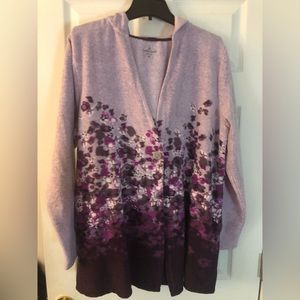 Cuddl Duds Purple/lavender Soft sweater, cardigan, Size XL
